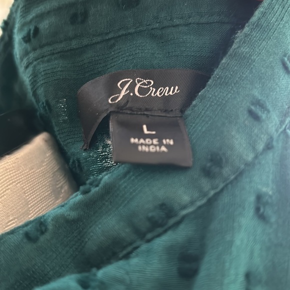 J.Crew Button Down Swiss Dot Blouse Green Size Large - Picture 5 of 7